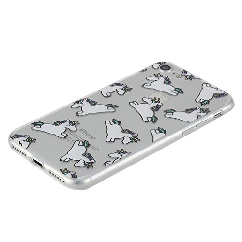Funda iPhone 7 Silingsan Funda de Silicona TPU para iPhone 7 Carcasa Transparente Soft Clear Case Cover Funda Blanda Flexible Carcasa Delgado Ligero Caja Anti Rasgu  os Anti Choque con Dise  o Creativo - Caballos Lindos