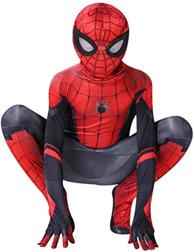 AZITEKE Disfraz de superhéroe Spiderman Unisex para Adultos y niños, Licra y Spider, Verso de araña, Mono para Halloween o Cosplay