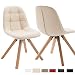 Produktbild Duhome Elegant Lifestyle 2er Set Esszimmerstuhl aus Kunstleder Creme Farbauswahl Retro Design Stuhl mit Rückenlehne Holzbeine WY-466