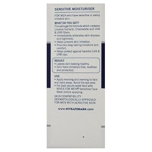NIVEA MEN Sensitive Face Moisturiser Pack of 2 (2 x 75ml), Men's Moisturiser with Zero Percent Alcohol, Sensitive Skin… - Image 6
