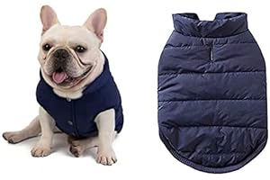 Meioro dans Manteaux d'hiver pour Chiens Vetement Chien Veste Chaud Hiver Doublé Manteau Bouledogue Français Carlin Chien Vêtements Gilet