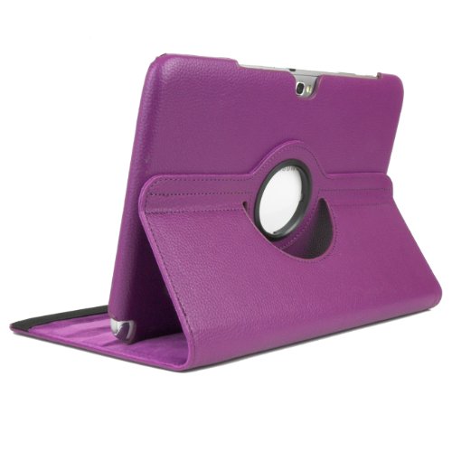 3in1 SET Note 10.1 360° PU-Leder + Folie + Pen Samsung Galaxy Note 10.1 N8000 N8010 N8020 Tasche Etui Case (Lila) - 3