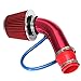 Produktbild VORCOOL 76mm Universal Auto Air Intake Filter System Reiniger Ersatz Air Pod Intake Filter mit Rohr (rot)