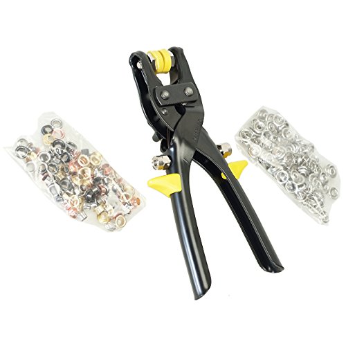 2 in 1 Druckknopfzange und Ösenzange (Installations-Set) Inkl. Bunte Ösen mit 5 mm Lochdurchmesser und 25 Sets Druckknöpfe - 6