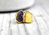 amethyst citrine crystal  925er Silber/18k vergoldeter Ring Amethyst & Citrin