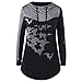 Produktbild Sannysis Damen Pullover Langarmshirt Frauen Halloween Fledermäuse Print Langarm Pullover mit Kapuze Tops Sweatshirt