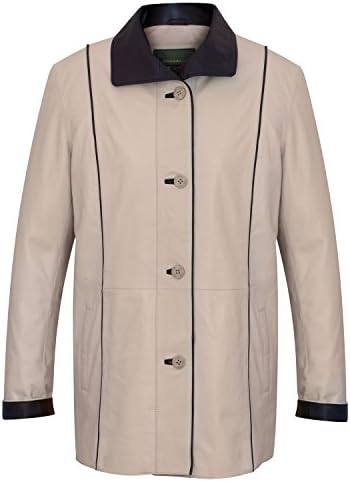Hidepark Tara: Ladies Cream Leather Coat, L, Cream