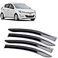 ROYALTECH Premium Non-Breakable Car Window Door Visor/Rain Guard/Wind Deflector Compatible for (Hyundai i20 (2008-2013))
