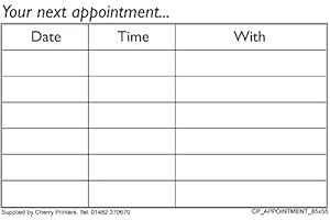 Cherry Printers Tarjetas de citas de cerezas de 150-350 g/m², 85 mm x 55 mm, en caja