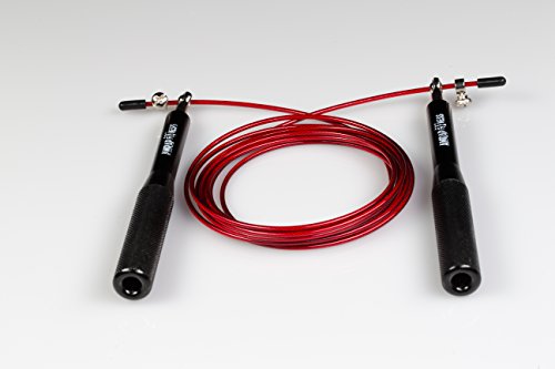 Springseil PROFI mit 3D-Kugellager | Speedrope für Double-Unders mit Drahtseil | Optimal für Fitness, z.B. CrossFit, Boxtraining, WODs, MMA und Speed Rope Skipping durch High Speed Stahlseil - 7