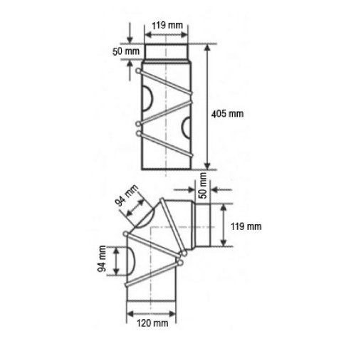 Ø 120 mm – Ofenrohr Multibogen Schwarz - 3