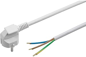 Meister Protective contact cable - 3 m - white - plastic cable H05VV-F3G1.5 - 3 wires - IP20 / connection cable with Schuko plug / connection cable / installation material / 7434330