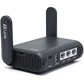 GL.iNet AXT1800 (Slate AX) Small Gigabit WiFi 6 Router for Home & Travel, Speed up to 1,800 Mbps, Dual Band 6, 3 Gigabit LAN 
