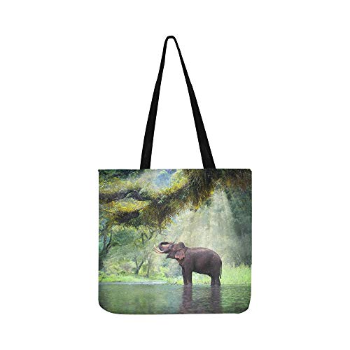 Elefante Salvaje Hermoso Bosque Provincia De Kanchanaburi Lienzo Tote Bolso Bandolera Bolsos Crossbody Monederos Para Hombres Y Mujeres Bolso De - 