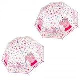 Regenschirm mit Peppa Pig 45cm Kinderschirm Mädchen Girls Prinzessin transparent durchsichtig