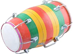 Sai Musical BD-001 1 Piece Baby Dholak - Screw Type- Multi-Colour