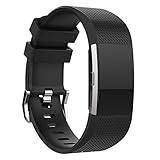 Omicton Fitbit Laden 2 Strap Bands, Ersatz Weich TPU Sport Armbanduhr Band Wasserfest Armband Riemen Haken und Klettverschluss Verstellbarer Verschluss Armbänder für Fitbit Laden 2 Smart Watch