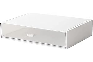 HCLRW Desk Organizer-Stackable Organizer Drawers, Plastic Makeup Organizer, Desktop Storage Great for Office Organization School Home - 1drawers (White)