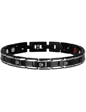 Energy and Life | 1350 4in1 Pfoten Armband | Größe: ca. 17,3-18,8 cm (M-L) | Pfötchen | Tatzen | Magnetschmuck