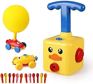 Hunk Shoppers Balloon Powered Car, Balloon Racers Aerodynamic Cars, Balloon Pump Toy for Kids,Balloon Launcher Car Toy Set for Kids Science Toy, Inflatable Stem Balloon Pump Cars Kit for Boys Girls