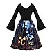 Produktbild LILIHOT Frauen Halloween Party Kleider Vintage ärmellose Swing Dress Kürbisse Abend Prom Kostüm Festlich Elegant Hepburn Cocktail Abendkleid Rockabilly Ballkleid