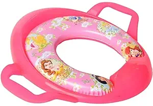 DIGIKART Super Soft Cushioned Durable Potty Trainer Comfortable Seat with Support Handles for Kids || 1-4 Year || Multi Color (Pink)