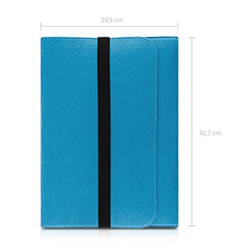 kwmobile Laptoptasche Filz Sleeve für 15″ 15,6″ Laptop / Ultrabook – Notebook Tasche Schutzhülle Laptop Case Hülle in Blau mit Innentaschen Innenmaße: ca. 41,5 x 31 cm - 2
