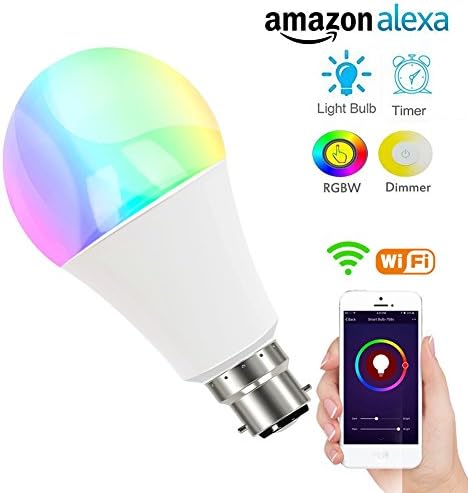 WiFi Smart Buld Multicolored LED Dimmable Light Buld,7W RGB B22 Smart Lighting Work with Amazon Alexa and Google Home,Smartphone Remote Control(IOS &amp; Android) No Hub Required,U5FUN