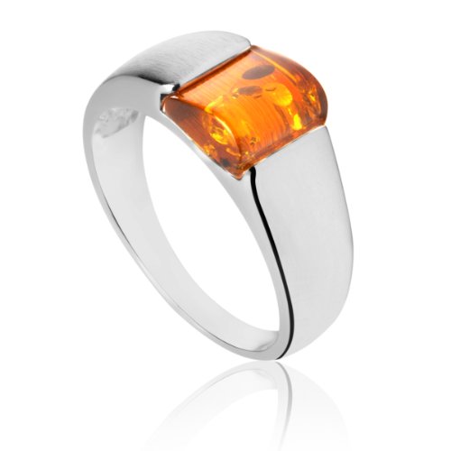 InCollections Damen-Ring 925/000 Sterlingsilber mit Bernstein Gre 62 (19.7) OS08191