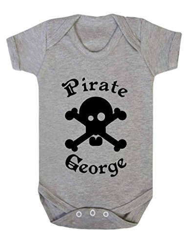 Personalised Pirate Flag Skull And Crossbones With Name Cute Custom Baby Onesie Vest