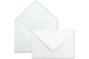 ‎NEUSER PAPIER 50 Stück - Briefumschläge DIN C5 Weiß - 16,1 x 22,8 cm - mit Nassklebung und spitzer Verschlussklappe, 90 g/m² - Glatte und matte Oberfläche mit angenehmer Haptik