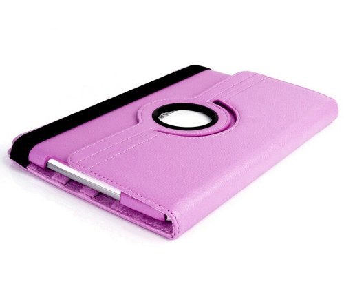 gada – Samsung Galaxy Tab 3 P5200 P5210 P5220 360° drehbare Tasche aus Leder-Imitat mit praktischer Standfunktion in schickem Rosa / Pink inkl. kostenloser Displayfolie und Touch Pen - 2