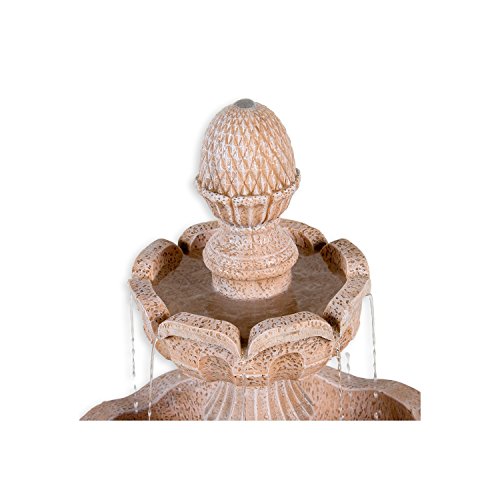 STILISTA® Steinoptik Gartenbrunnen Modell METIS, 58 x 58 x 102 cm, inkl. Pumpe - 4