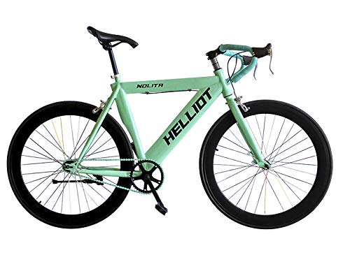 Helliot Bikes Fixie Nolita 55 Bicicleta Urbana, Hombre, Azul/Verde, Ta