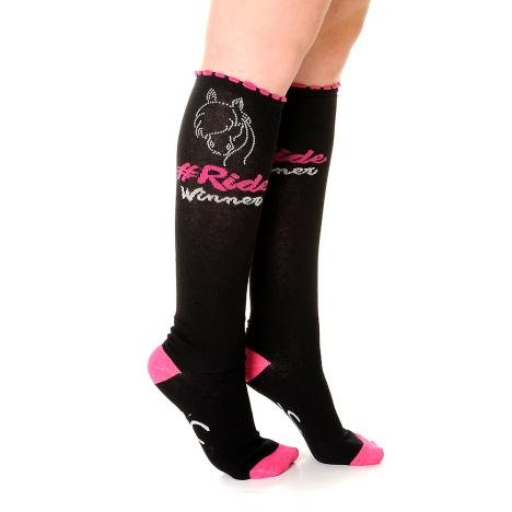 Sparkle-Knee-Socks-Black-Size-4-7
