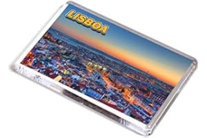 AWS Magnete in PVC Rigido Lisbona Lisboa Portogallo Souvenir Gadget Lisbon Portugal calamita Fridge Magnet Magnete da frigo in plastica Dura con Immagine Fotografica Città City