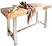 Produktbild DELIFE Stehtisch Blokk Akazie Natur 165x60 cm Metallgestell Bartisch Industrial Style