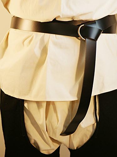 Medieval-LARP-Reenactment-Viking-Battle Ready BLACK LEATHER WRAP AROUND KNIGHTS BELT 1.5" Wide