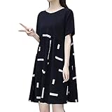 Bluestercool Femme Robe d'été Ample Chic Décontractée Tops à Manches Courtes Chemise T-Shirt Tops Hauts Blouse Patchwork Robe M-XXXXL