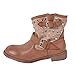Produktbild francescomilano Damen Cowboy- Bikerstiefelette Beige F095V Größe 39