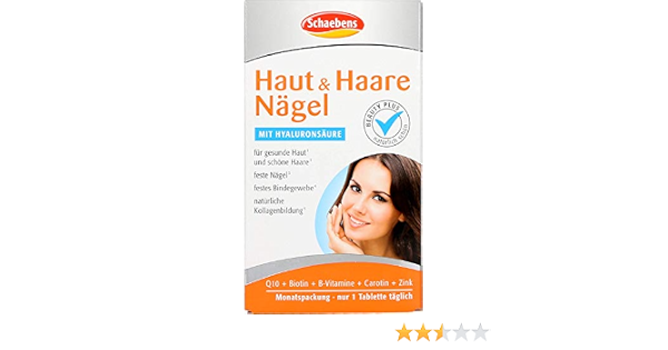 Schaebens Haut Haare Nagel Beauty Kur Nahrungserganzungsmittel Mit Vitaminen Zink Kupfer Coenzym Q10 Und Hyaluronsaure 30 Tabletten Amazon De Drogerie Korperpflege 