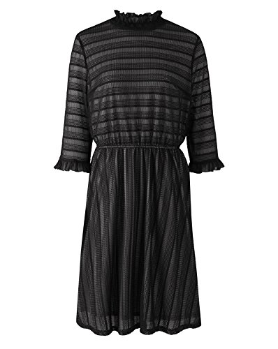 JD Williams Womens Lace High Neck Dress In Ivory/Black 14