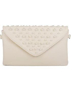 styleBREAKER Envelope Clutch im Kuvert Design mit großen und kleinen Perlen, Abendtasche, Damen 02012217
