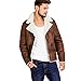 Produktbild Amphia - Herrenjacke - Lose Lederjacke, Männlich Herbst Winter Casual Vintage Wash Distressed Denim Jacke Mantel Top Bluse(Khaki,M)