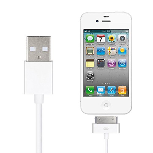 iPhone 4s Cable, HQTech 1-Pack Apple USB Sync and Charging Cable for iPhone 4/4s, iPhone 3G/3GS, iPad 1/2/3, iPod - 3.2 Feet 1 Meter - 6240