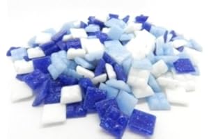 HOBBY ISLAND MOSAICS 400 Vitreous Glass Mosaic Tiles Blue Arts Crafts 10mm