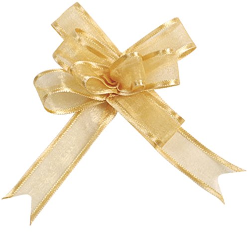 5 Organzaschleifen Ziehschleifen Geschenkschleifen Dekoschleifen - Like a Girl ® (Gold)
