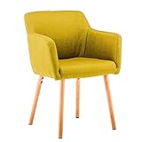 Marque Amazon - Movian Vardar -  Chaise de salle à manger, jaune moutarde