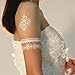 Pusheng 1pcs White Henna Ink Lace Flower Temporary Flash Tattoo Inspired Stickers J016W