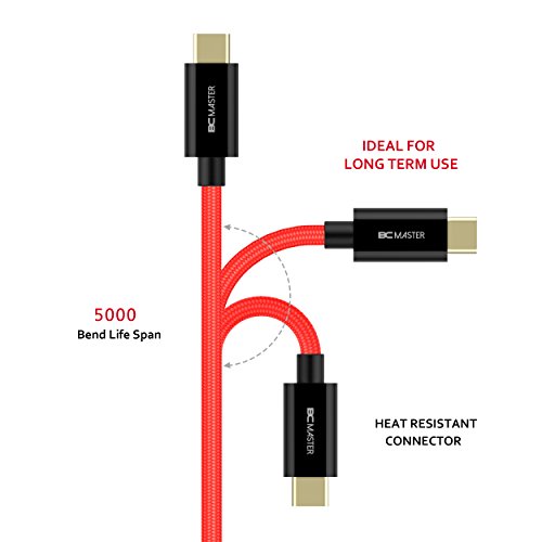 BC Master C2H2 USB Typ C zu HDMI Kabel 4K (2.5m) Nylon Trenzado thunderbolt 3 für MacBook Pro 2015/2016, Google Chromebook, Dell XPS 15, and Other USB-C Computer Schwarz - 2